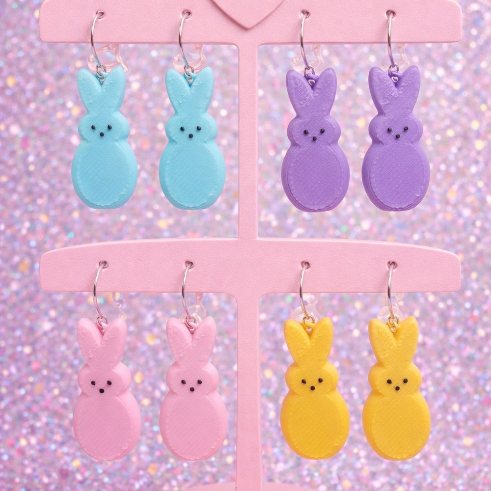 Colorful Bunny Earrings Set